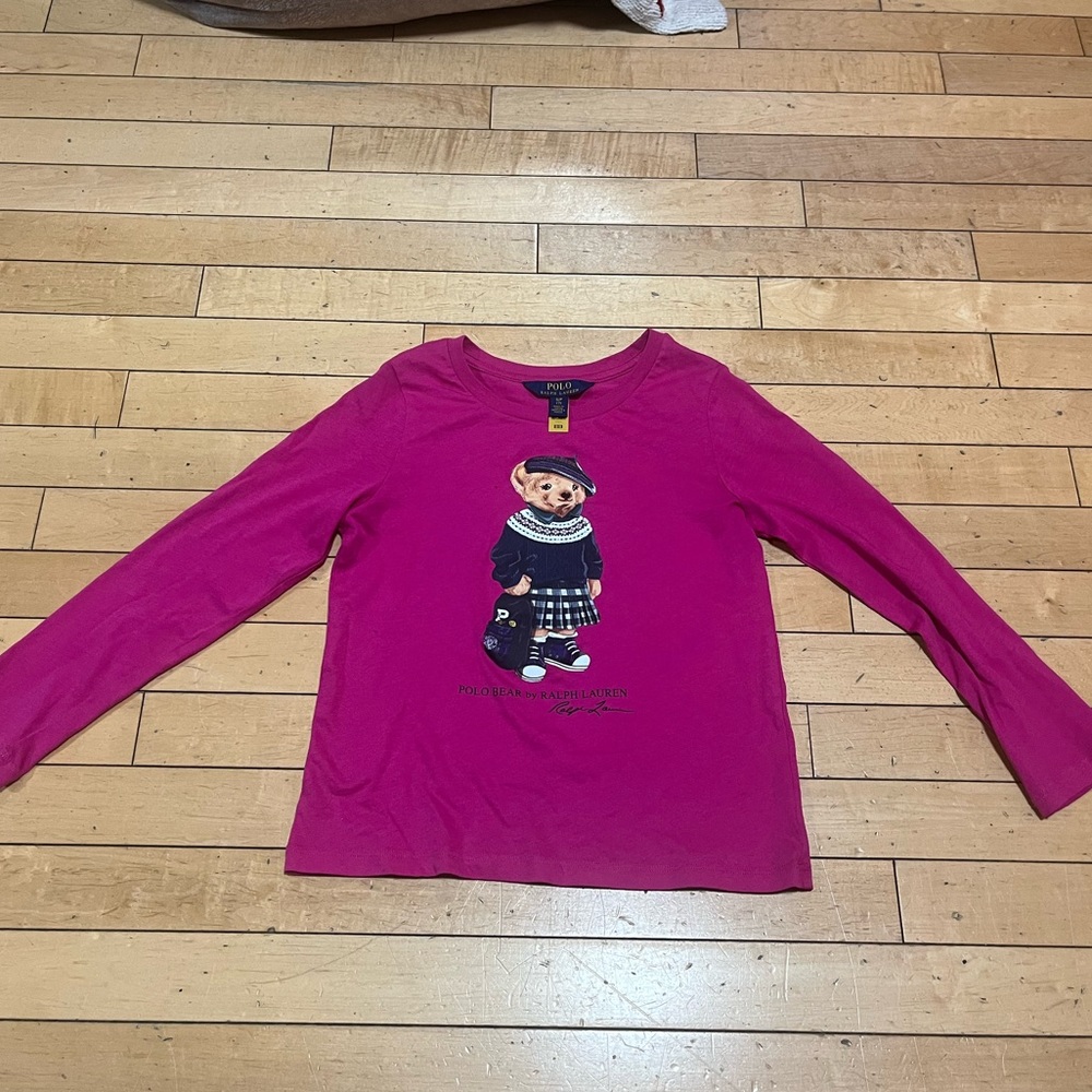 Pink Girls Polo Long Sleeve